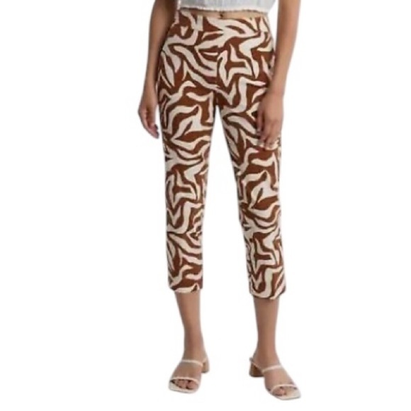 NWOT SPANX On-the-go Animal Printed Slim Straight Leg Pants Brown Zebra Size XL - Picture 4 of 11